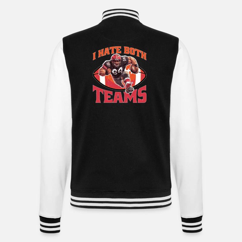 I Hate Both Teams 19 - College-Sweatjacke - Schwarz/Weiß
