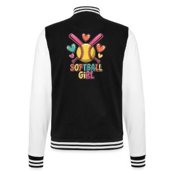 Softball Girl Mädchen Lustiges Softball Geschenk - College-Sweatjacke - Schwarz/Weiß - Hinten - Marisol (170cm)