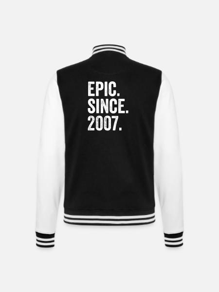 Epic Since 2007 Geburtsjahr Geburtstag - College-Sweatjacke - Schwarz/Weiß