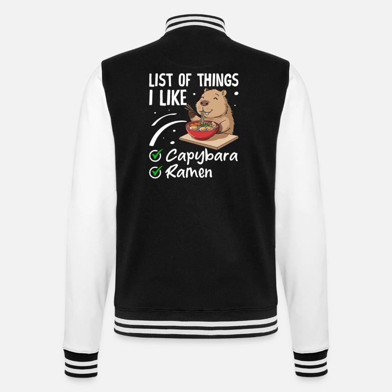 Capybara et Ramen – Combinaison parfaite - Veste Teddy - noir/blanc