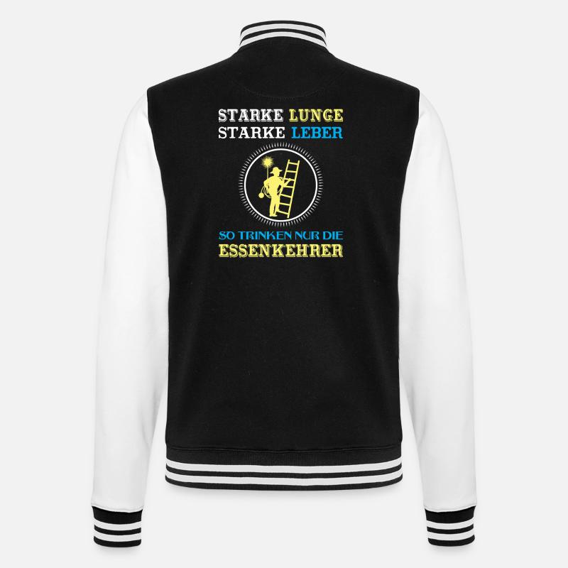 Schornsteinfeger Herren - College-Sweatjacke - Schwarz/Weiß
