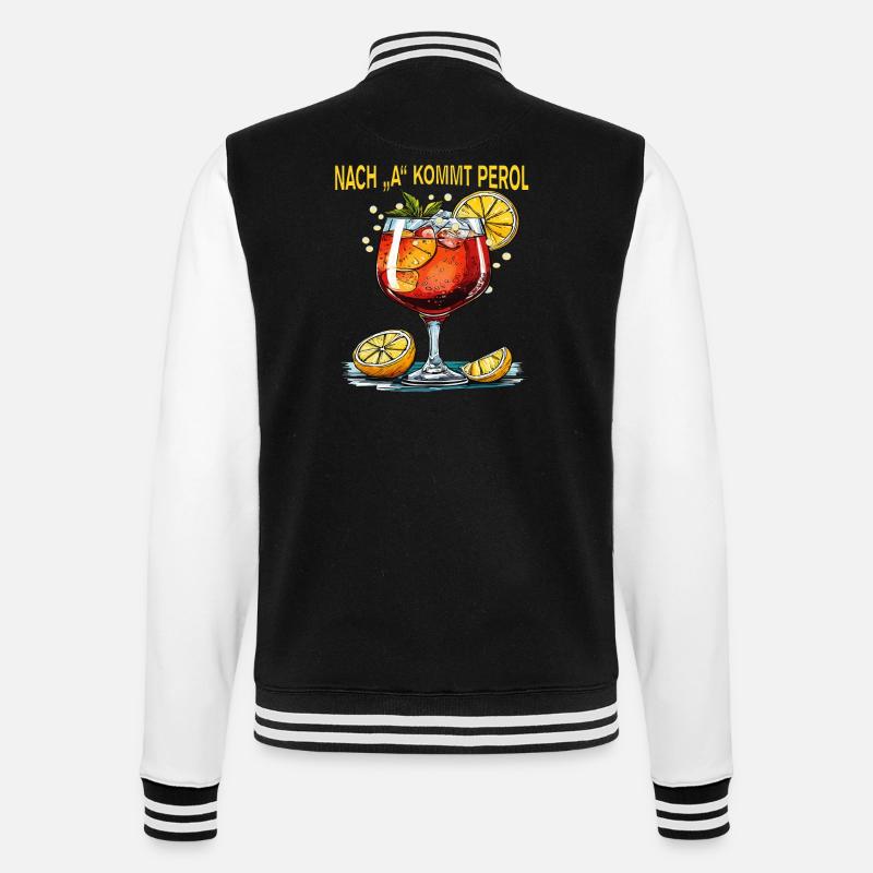 DRINK AFTER A COMES PEROL - College Sweat Jacket - black/white