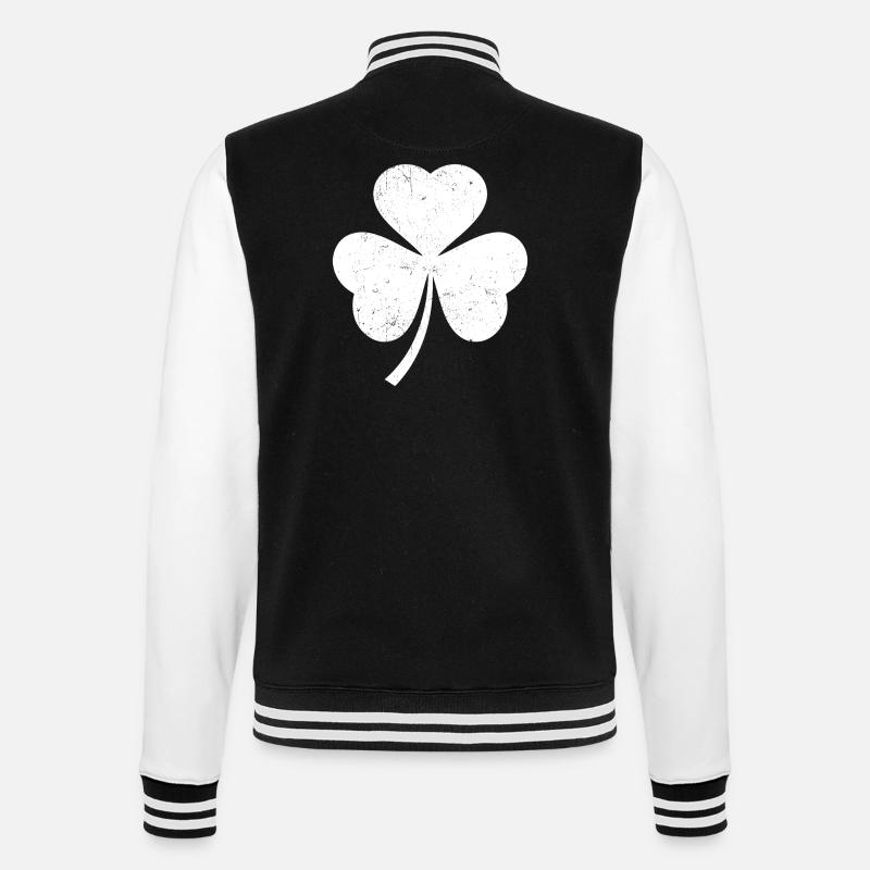 White Shamrock - College Sweat Jacket - black/white