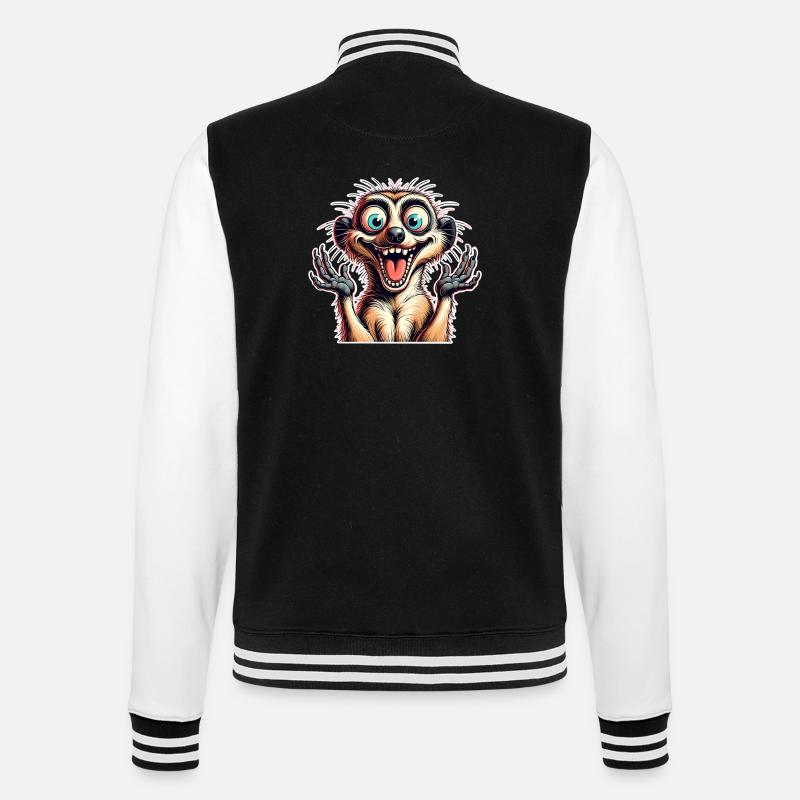 Erdmännchen - College-Sweatjacke - Schwarz/Weiß