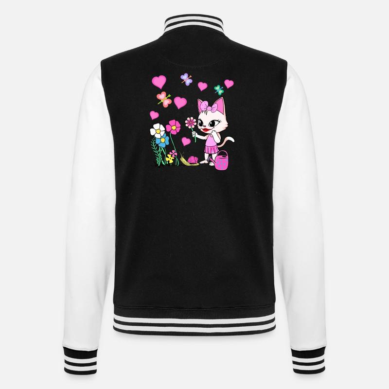 Chat Chats Enfant Enfants Bébé - Veste Teddy - noir/blanc