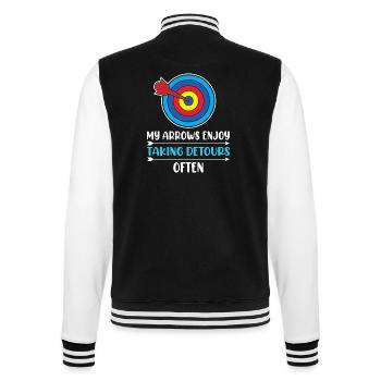 Bogenschießen Bogenschütze - College-Sweatjacke - Schwarz/Weiß - Hinten - Marisol (170cm)