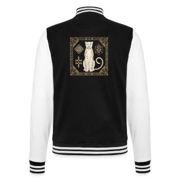 Cheetah Art: Elegance and Style in Golden - College Sweat Jacket - black/white - Back - Marisol (170cm)
