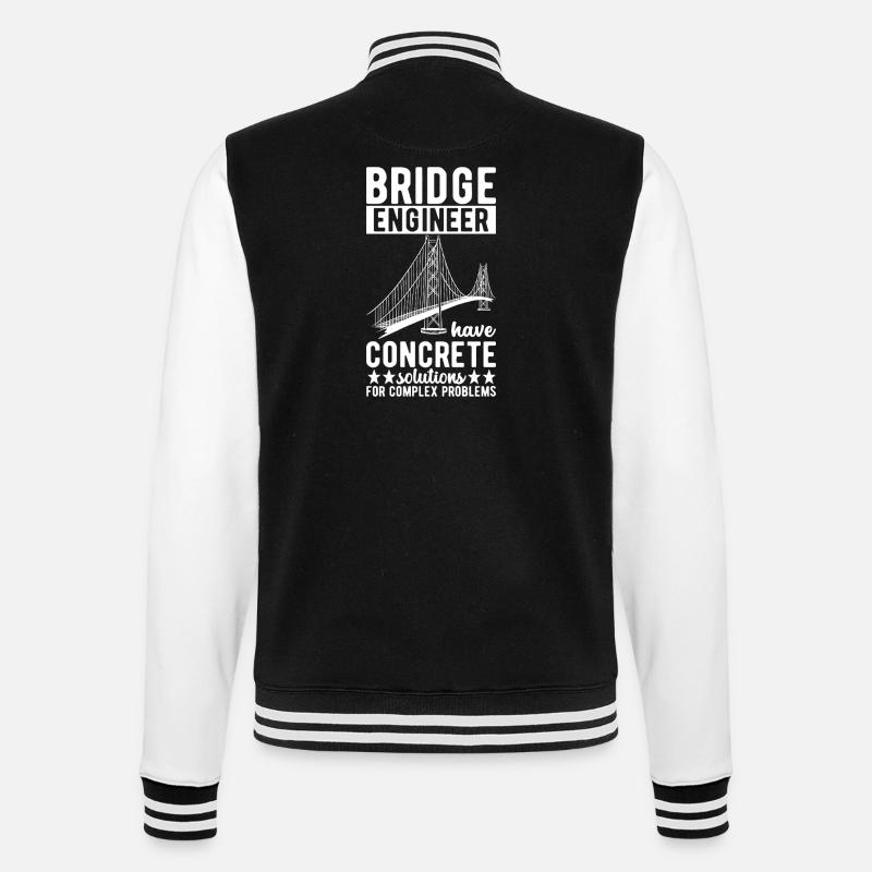 Bridge Engineer Bridge Construction - College Sweat Jacket - black/white