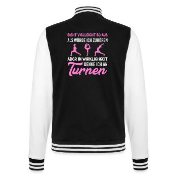 Turnen Mädchen Gymnastik Turnanzug Turnerin - College-Sweatjacke - Schwarz/Weiß - Hinten - Marisol (170cm)