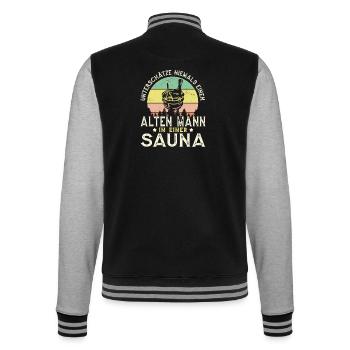Ne sous-estimez jamais un vieil homme dans un sauna - Veste Teddy - noir/gris chiné - Dos - Marisol (170cm)