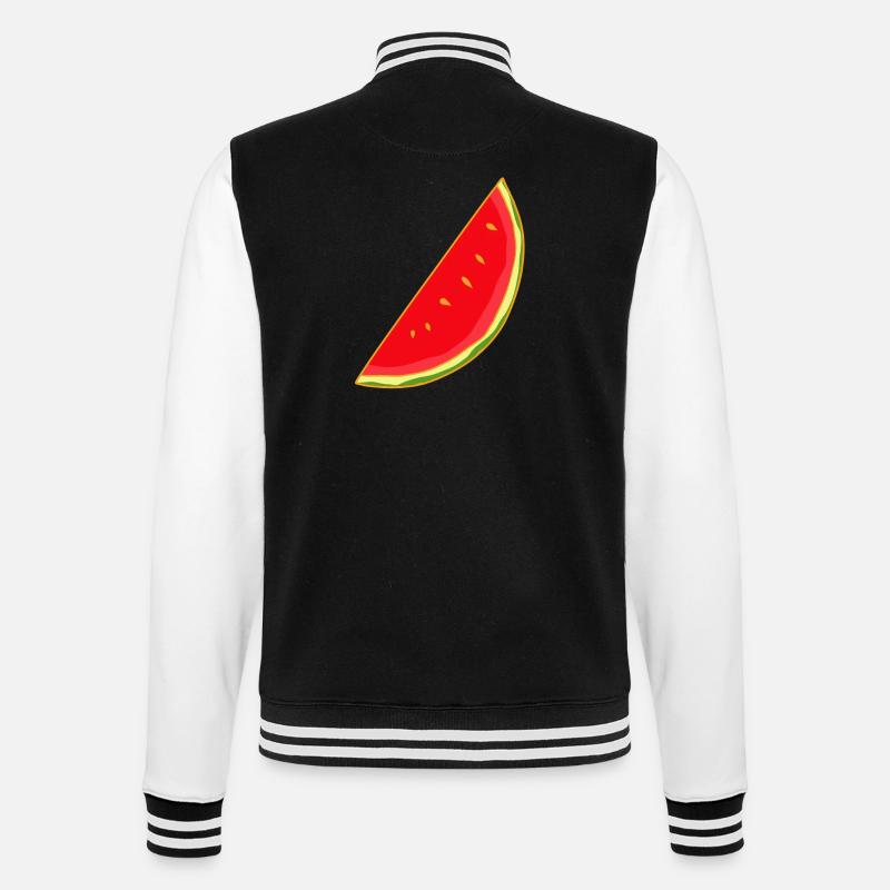 Melon, Melons, Summer, Fruit, Fruit - College Sweat Jacket - black/white