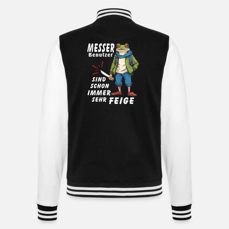 MESSER users VERY COWARDLY - College Sweat Jacket - black/white