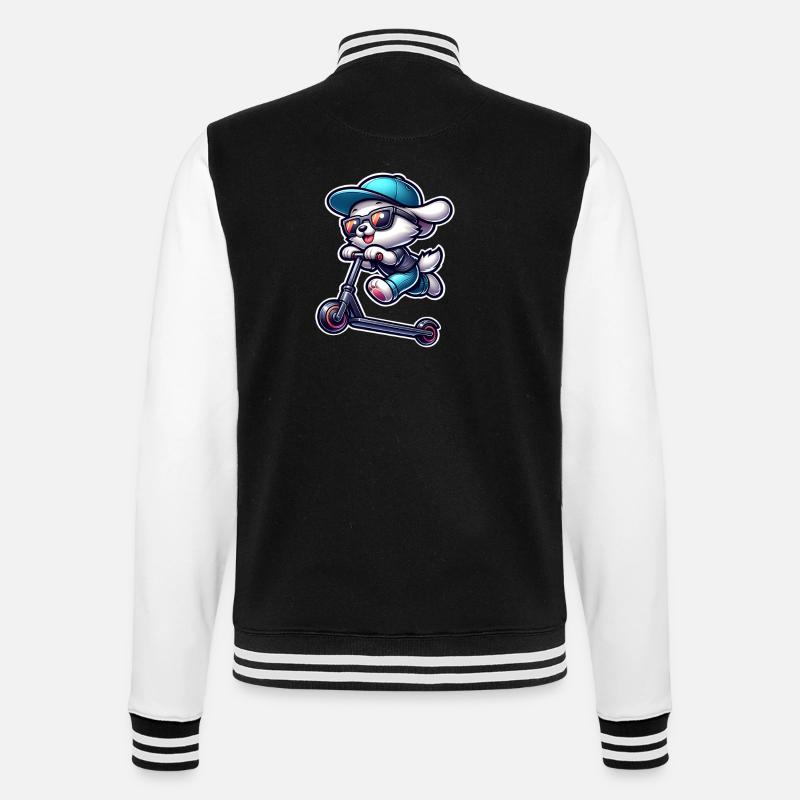 E-Scooter E-Scooter Scooter Dog - College Sweat Jacket - black/white