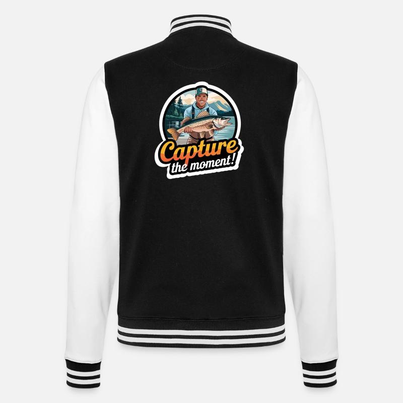 FISH THEY CAUGHT - College Sweat Jacket - black/white
