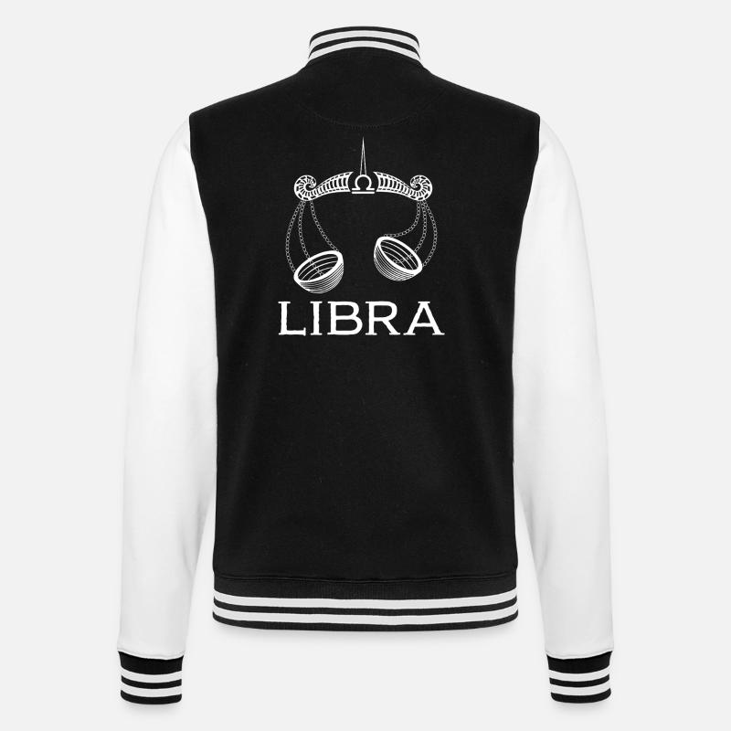 libra1w Zeichenfläche 1 - College-Sweatjacke - Schwarz/Weiß