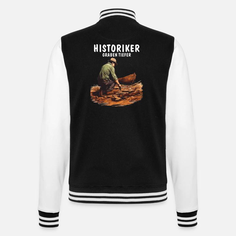 HISTORIANS DIG DEEPER - College Sweat Jacket - black/white