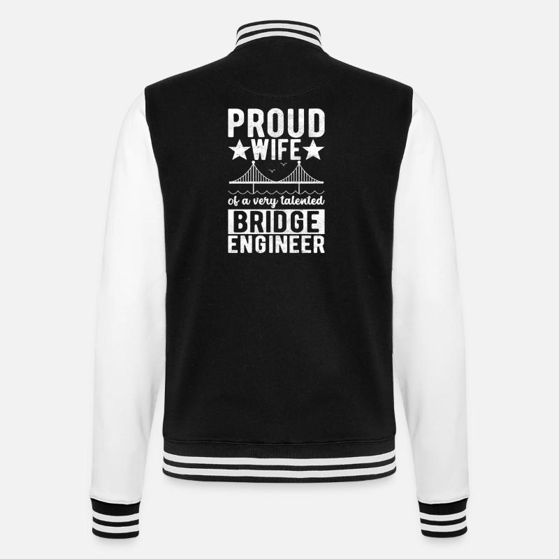 Bridge Engineer Bridge Construction - College Sweat Jacket - black/white