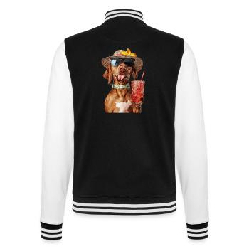 Rhodesian Pitbull Ridgeback - College-Sweatjacke - Schwarz/Weiß - Hinten - Marisol (170cm)