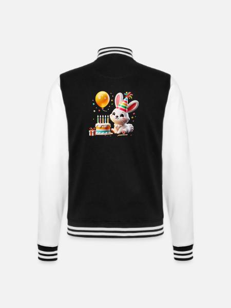 Bunny Kid Celebrating Birthday - College-Sweatjacke - Schwarz/Weiß