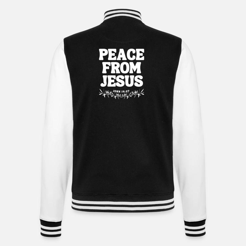 Peace from Jesus – John 14:27 - College Sweat Jacket - black/white