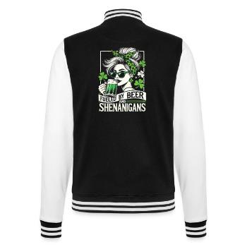 St. Patrick's Day Lustig Bier Kleeblatt Spaß - College-Sweatjacke - Schwarz/Weiß - Hinten - Marisol (170cm)