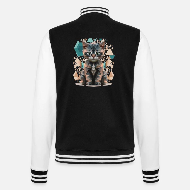 L’art des chats Low-Poly - Veste Teddy - noir/blanc