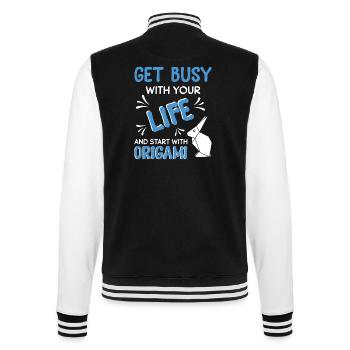Origami japanische Papierfaltkunst - College-Sweatjacke - Schwarz/Weiß - Hinten - Marisol (170cm)
