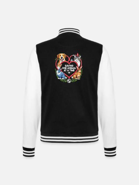 Rettung eines Tieres nach dem anderen Vielseitiges Tier - College-Sweatjacke - Schwarz/Weiß
