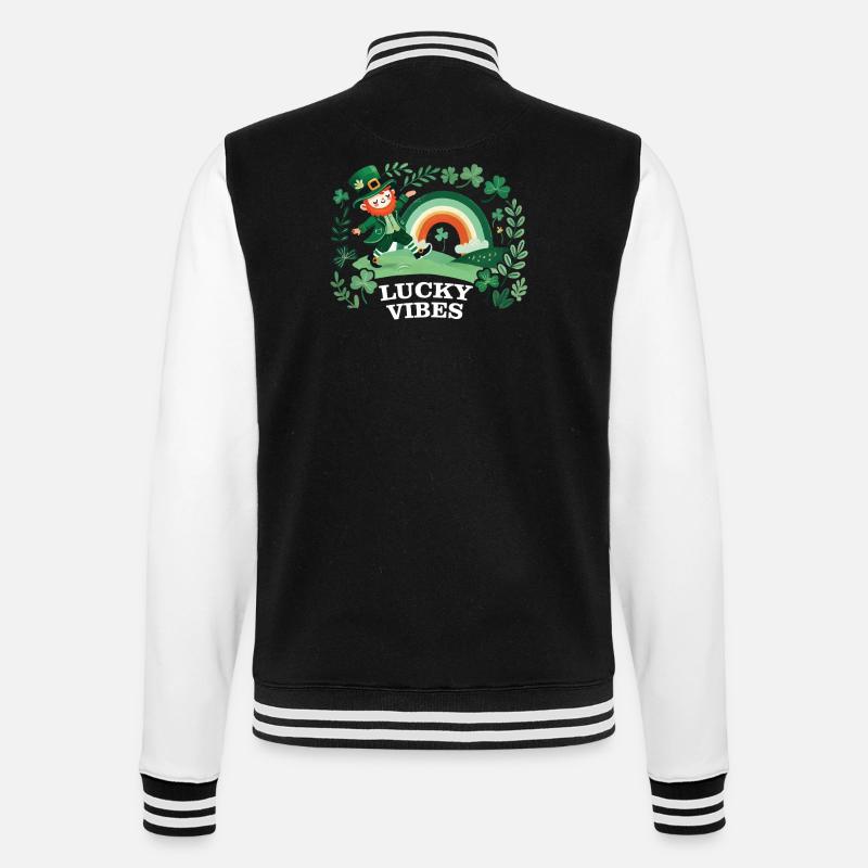 Saint-Patrick Lucky Vibes Arc-en-ciel - Veste Teddy - noir/blanc