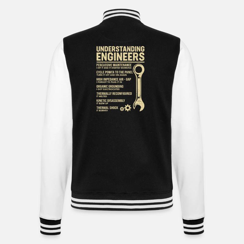 UNDERSTANDING ENGINEERS - College-Sweatjacke - Schwarz/Weiß
