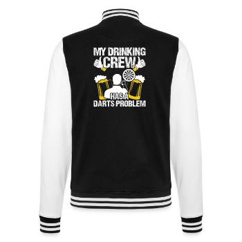 Dart Dartspieler Dartspiel Herren - College-Sweatjacke - Schwarz/Weiß - Hinten - Marisol (170cm)