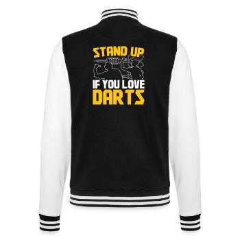 Dart Dartspieler Dartspiel Herren - College-Sweatjacke - Schwarz/Weiß - Hinten - Marisol (170cm)