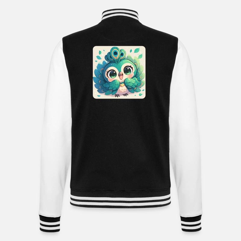 Pfaue Pfau - College-Sweatjacke - Schwarz/Weiß