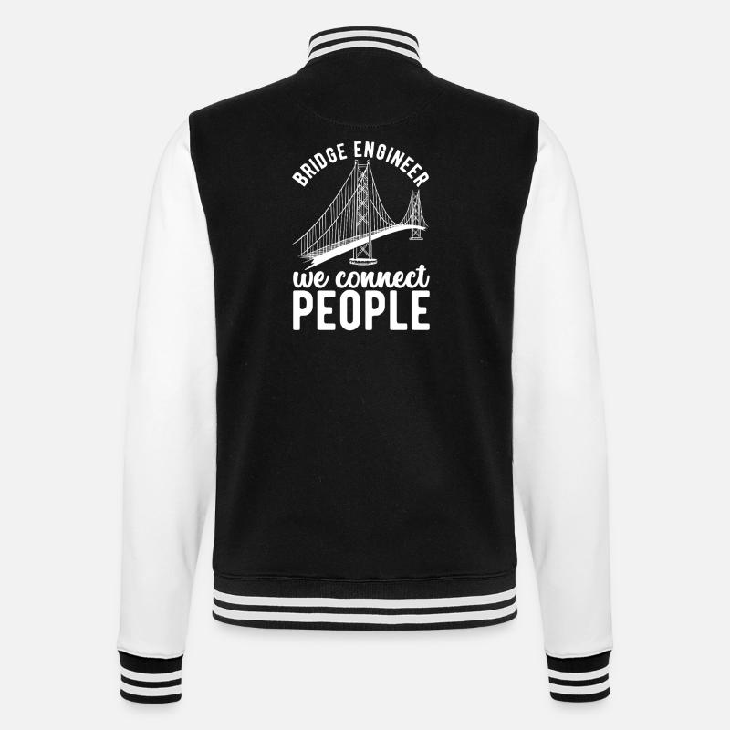 Bridge Engineer Bridge Construction - College Sweat Jacket - black/white
