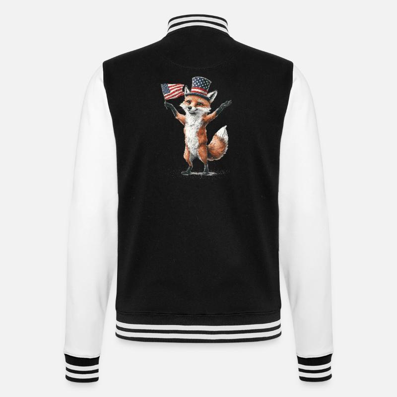 Fuchs - College-Sweatjacke - Schwarz/Weiß