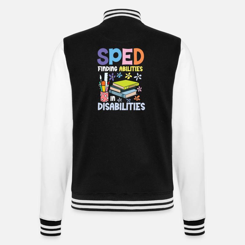 Special Education: Abilities in Disabilities - College Sweat Jacket - black/white