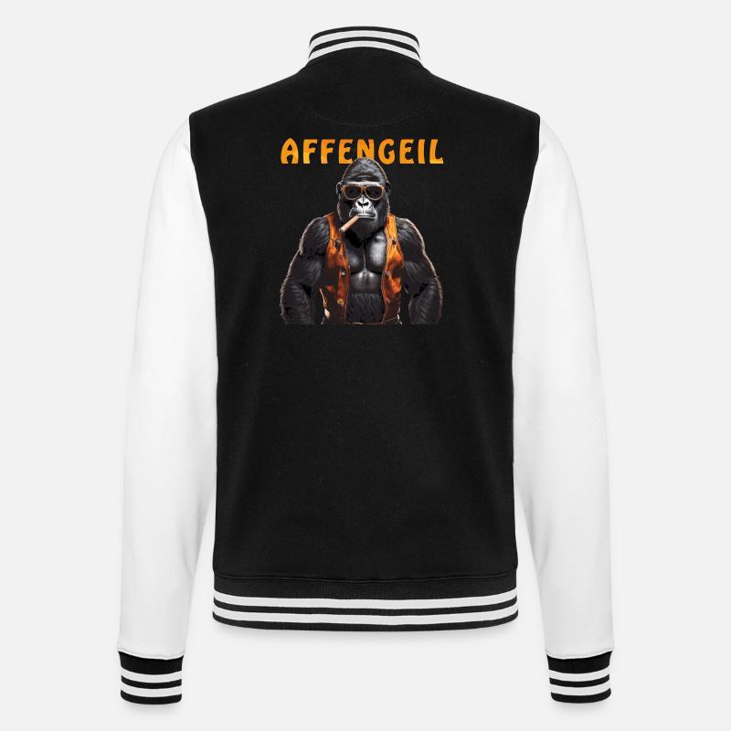 SINGE GORILLE SINGE - Veste Teddy - noir/blanc