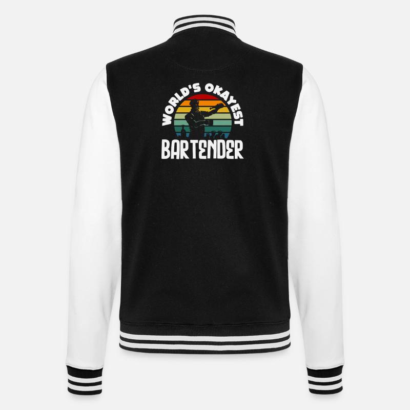 Weltbester Okayester Barkeeper Design - College-Sweatjacke - Schwarz/Weiß