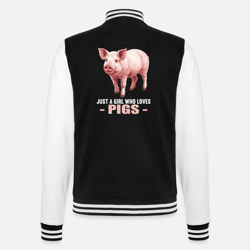 Pig Pig - College Sweat Jacket - black/white