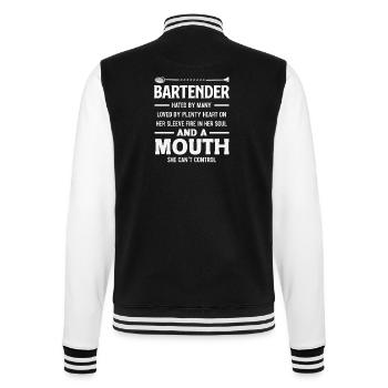 Barkeeper Gehasst Von Vielen Geliebt Von Vielen - College-Sweatjacke - Schwarz/Weiß - Hinten - Marisol (170cm)