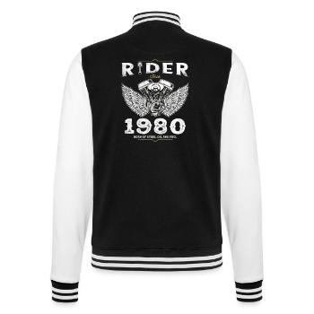 Rider Since 1980 - 45 Years of Open Roads & - College Sweat Jacket - black/white - Back - Marisol (170cm)
