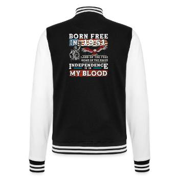 Né libre en 1951 - 74 ans de force américaine - Veste Teddy - noir/blanc - Dos - Marisol (170cm)