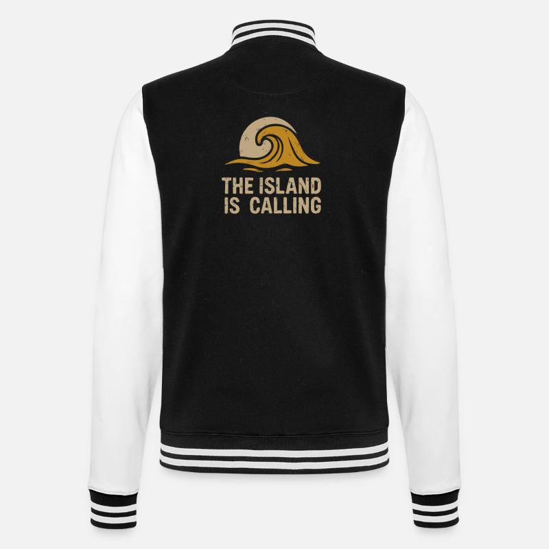 Die Insel ruft - College-Sweatjacke - Schwarz/Weiß