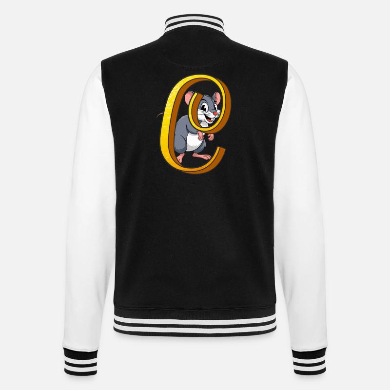 BUCHSTABE C - College-Sweatjacke - Schwarz/Weiß