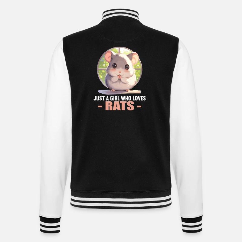Ratten Ratte - College-Sweatjacke - Schwarz/Weiß