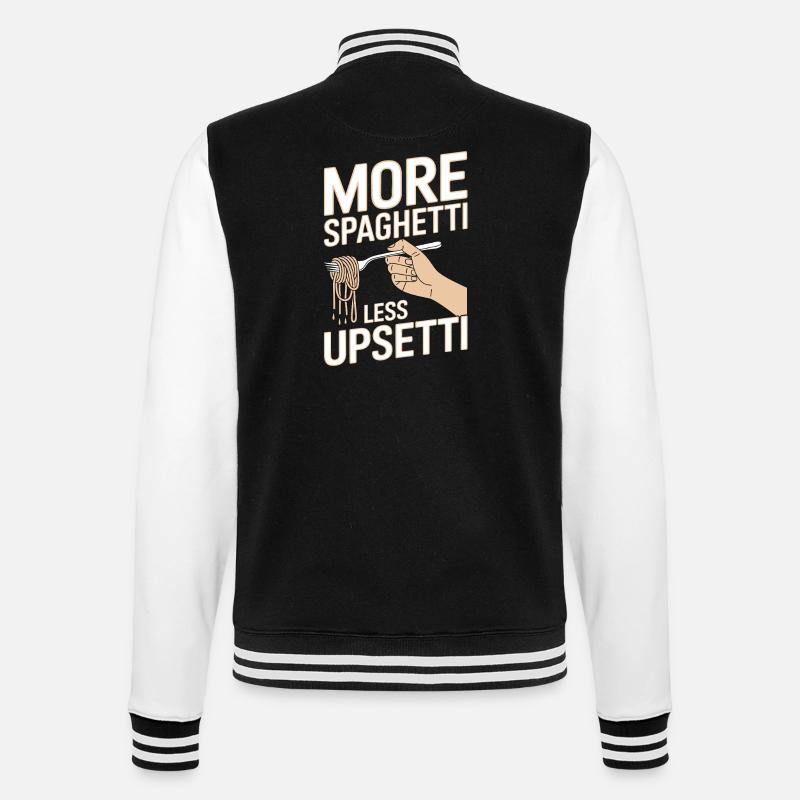 More Spaghetti Less Upsetti - College-Sweatjacke - Schwarz/Weiß