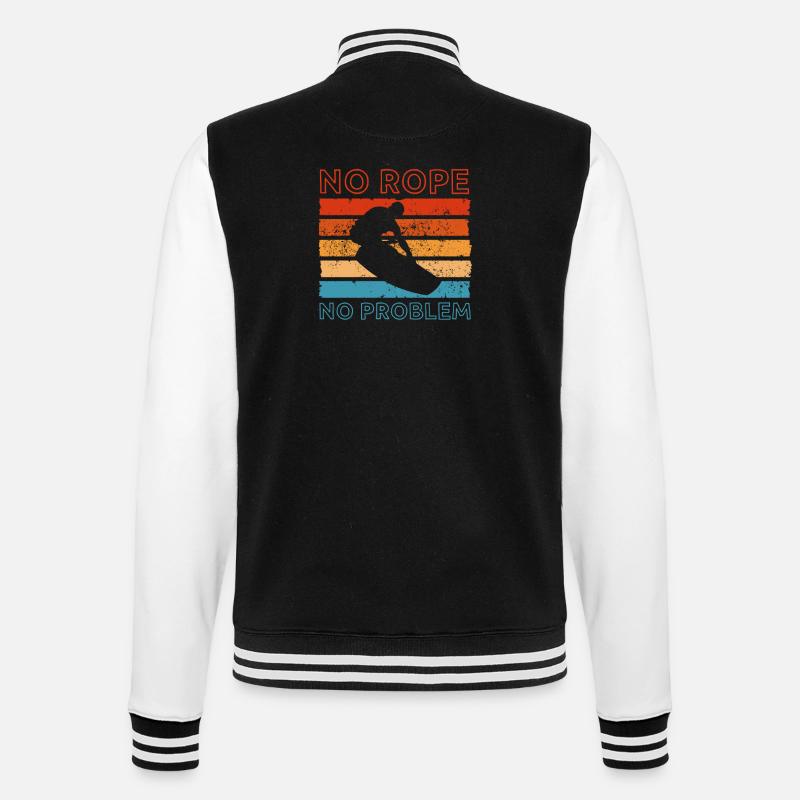 Wakeboard Wakeboarder Wakeboarding Geschenk - College-Sweatjacke - Schwarz/Weiß