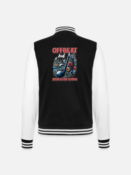 Music Teacher Offbeat But Loves Musical Instrument - College-Sweatjacke - Schwarz/Weiß