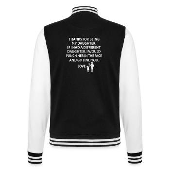 Danke, dass du meine Tochter bist Vater-Tochter - College-Sweatjacke - Schwarz/Weiß - Hinten - Marisol (170cm)