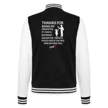 Danke, dass du meine Tochter bist Vater-Tochter - College-Sweatjacke - Schwarz/Weiß - Hinten - Marisol (170cm)